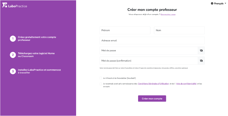 Create my teacher account : Try LaboPractice Create my teacher account : Try LaboPractice